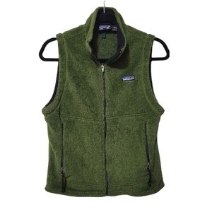 Vintage Patagonia Regulator PolarTec Full Zip Green Fuzzy Women's Vest Size XS